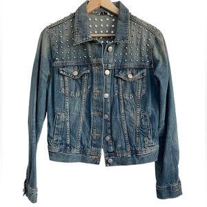 Aritzia Talula Jean Jacket Spikes Embellished Size Small